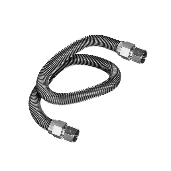 Flextron Gas Line Hose 1/2'' O.D. x 72'' Length with 1/2" FIP Fittings, Stainless Steel Flexible Connector FTGC-SS38-72B - main